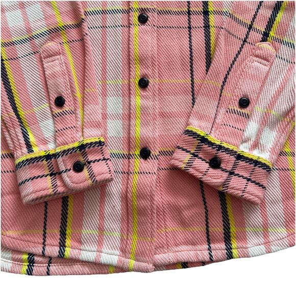 NWT Outerknown Blanket Shirt XS/S Button Up Shacket Pink Plaid Organic Cotton - Picture 6 of 12